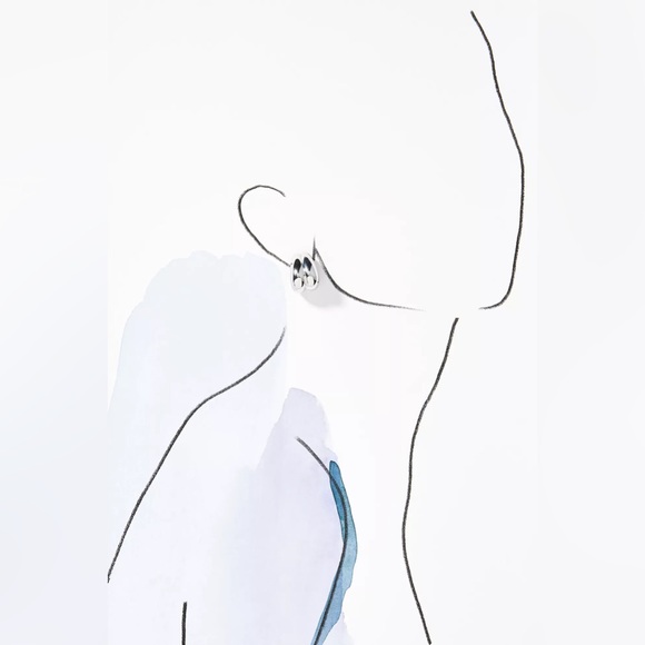 NWT Thick Double Bean Huggie Earrings - Picture 3 of 3